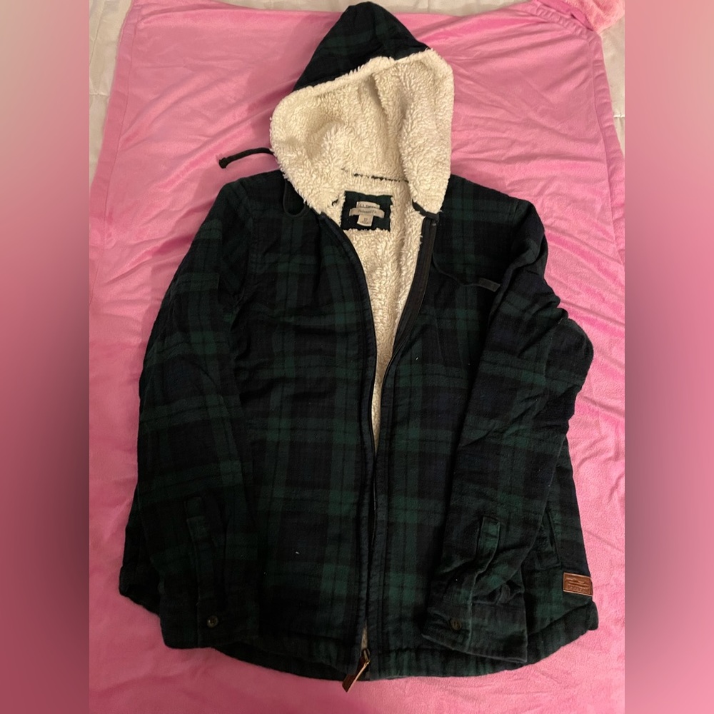 L.L. Bean Zip Up Flannel with Hood